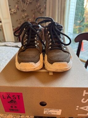 Olive Suede Hiker-Style Ankle Boots